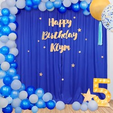 10x10FT Royal Blue Backdrop Curtains for Parties - Blue Party Backdrops for B...
