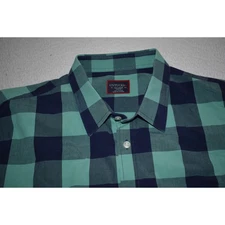 UNTUCKit Dress Shirt Button Up Mens Size 2XL Slim Fit Blue Gingham Plaid 