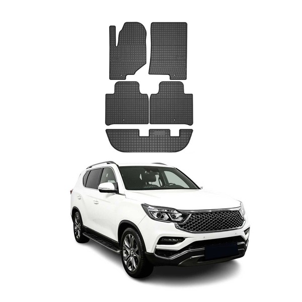 Omac Gummi FußMatten FüR Ssangyong Rexton 2017-2026 Automatten Gummi Schwarz 5X-image