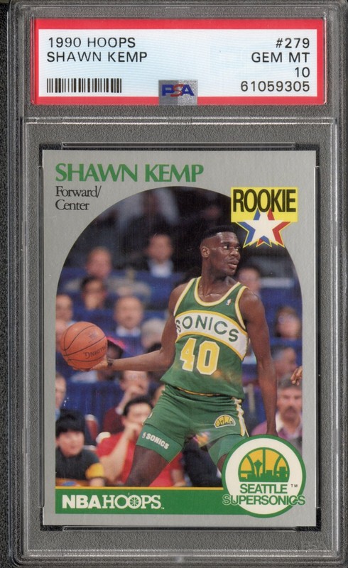 1990-91 Hoops Shawn Kemp Rookie #279 PSA 10 Gem Mint