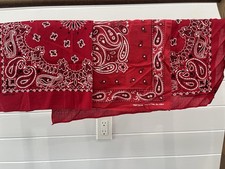 Vintage Red Cotton Fast Color RN 13962 Bandana Scarf Retro Made in USA Lot of 3
