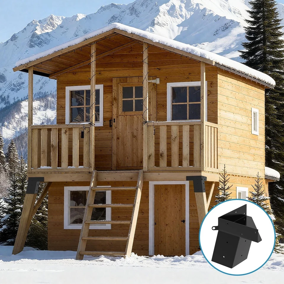 Deer Stand Brackets,Heavy-Duty Outdoor 4"x 4" Elevator Brackets,4 Pcs Angle P... - Image 2 of 4