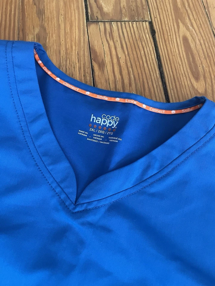 Med Couture Scrub Set 2XL Royal Blue Top Xl Pants - Image 4 of 4