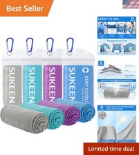 4 Pack Microfiber Cooling Towels 40"x12"   Perfect for All Sports  Activities