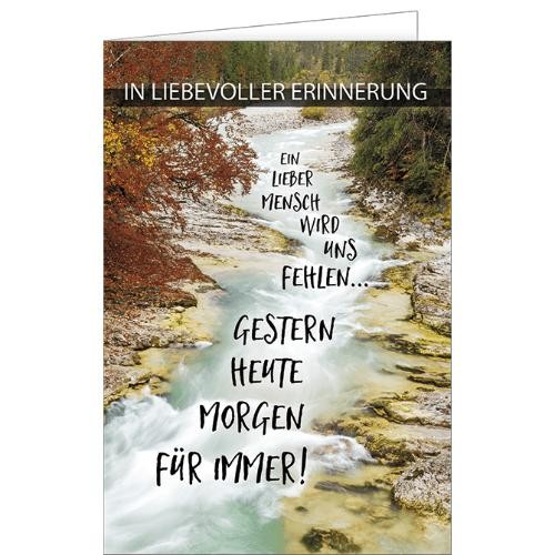 Trauer Beileidskarte Kondolenzkarte mit Umschlag - In Liebevoller Erinnerung