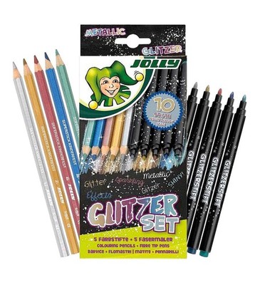 Farbstifte Glitzerset   Set mit 10 Metallic & GlitzerFarbstiften, Inkl. 5 Met...