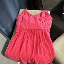 maurices Pink Sleeveless Embroidered Romper Juniors Size 1/2 Zip Back
