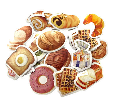 56 Stickers Bakery Donuts Bread Themed Box Scrapbooking Card Making Crafts