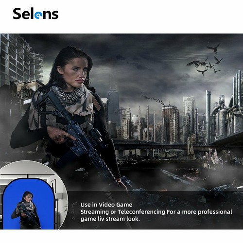Selens telón de fondo azul-gris tela estudio dos lados pantalla fondo fotografía - Imagen 7 de 7