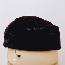 Leslie James Velvet Pillbox Hat Toque 1940's Vintage 1940's Brown 22  Very Good
