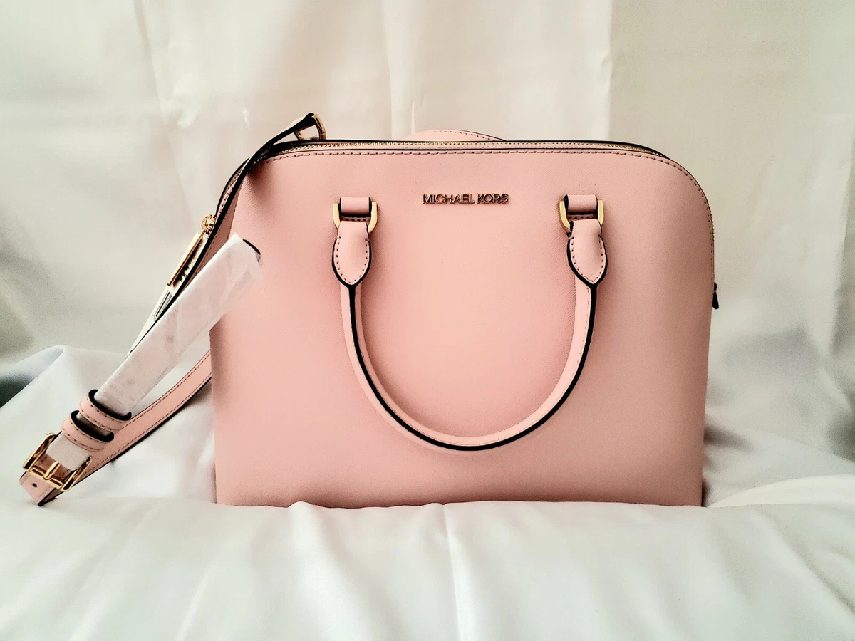NWT Michael Kors Powder Pink Cindy Large Dome Satchel Handbag Purse 298