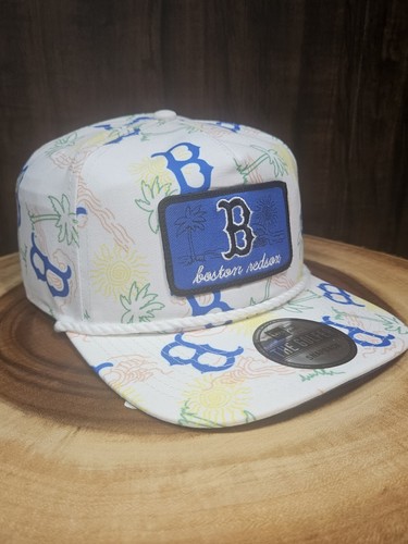 Boston Red Sox New Era Floral Golfer Rope Trucker Snapback Adjustable Hat Cap - Picture 5 of 11