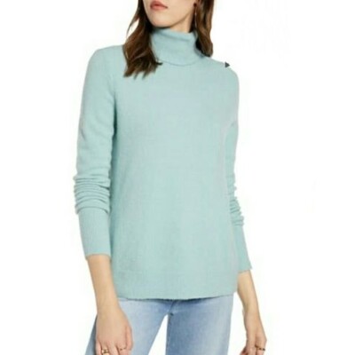 Halogen turtleneck sweater in blue raindrop - Size XS