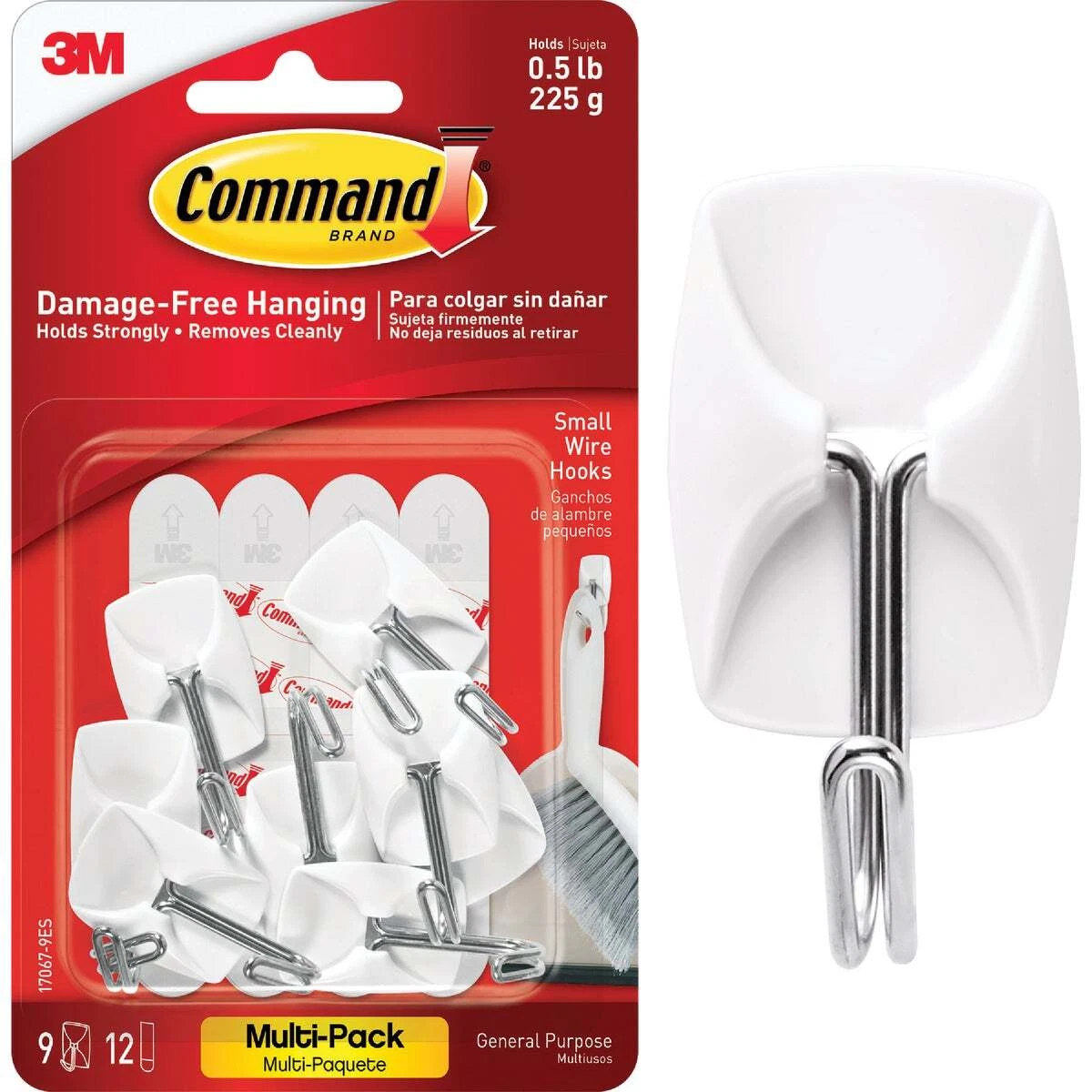 Command Small Wire Hooks Value Pack, White, 9 Hooks, 12 Strips 17067-9ES  Command