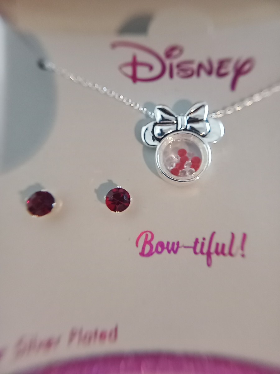 Disney Minnie Mouse Necklace Silver Plated with Gold Tone