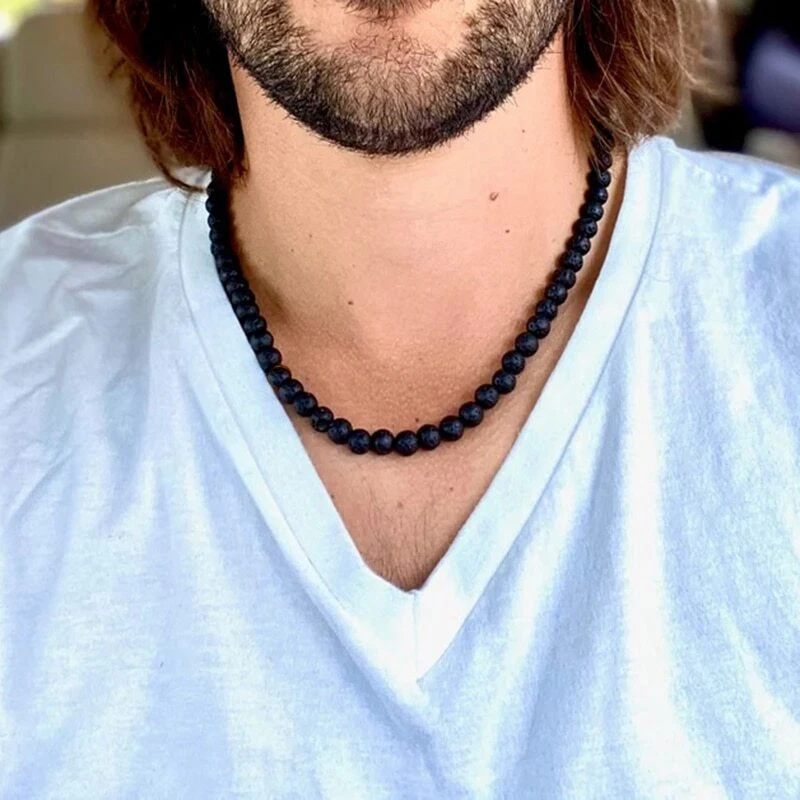 Mens deals rock necklace