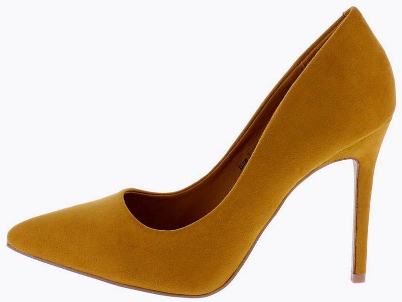 High Heel Pointed Toe 4.25in Stiletto Mustard Pumps US 11 (175)