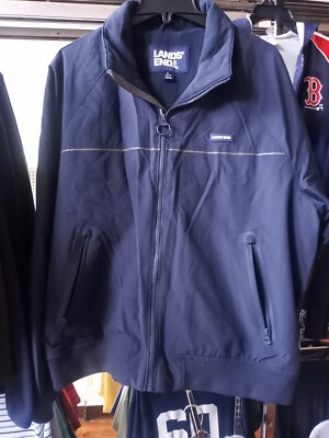 Lands End Squall Jacket Mens L 42-44 Blue Fleece Lined