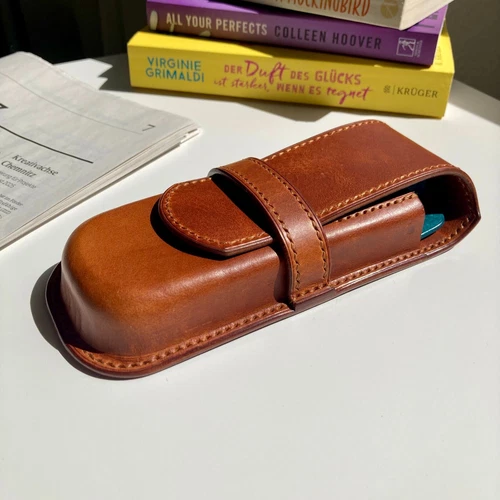 Leder-Stiftetui für Drei Stifte Füllfederhalter Etui für Montblanc Ledermäppchen - Bild 10 von 11