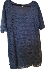 Monsoon Navy Lace Shift Dress -  Size 18