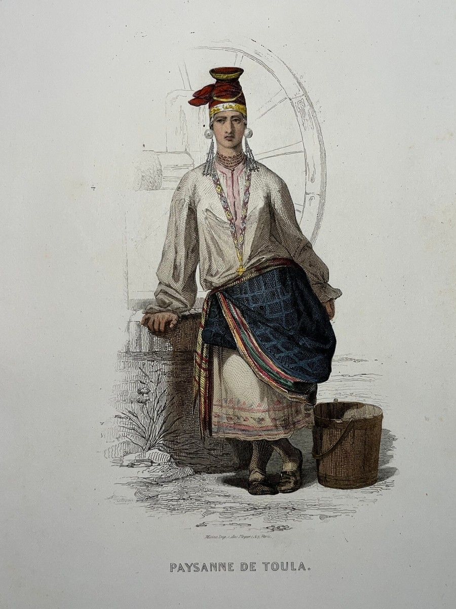 Peasant TOULA Russia Engraving Aubert Russian XIX° Australia