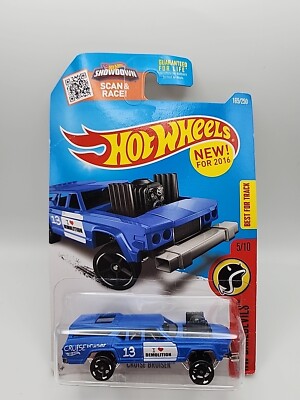 2015 Hot Wheels HW Daredevils Cruise Bruiser BLUE Die Cast Toy Car NIB bent card