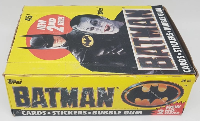 1989 BATMAN Card Box 2nd Series  36 Unopened Wax Packs - Jack Nicholson as JOKER