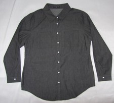 vintage dark denim button down shirt