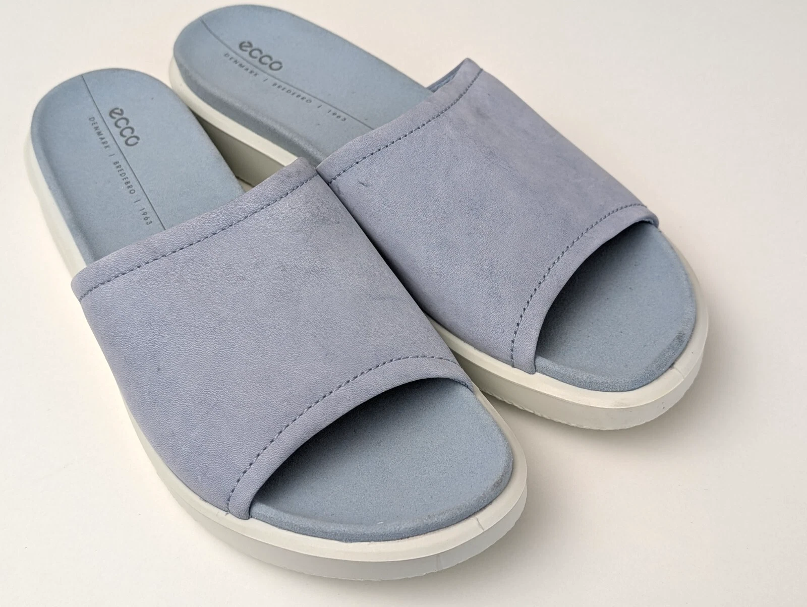 Ecco Yuma sandali slide donna 42 US 11 5 blu polvere nabuk danese sport comodi