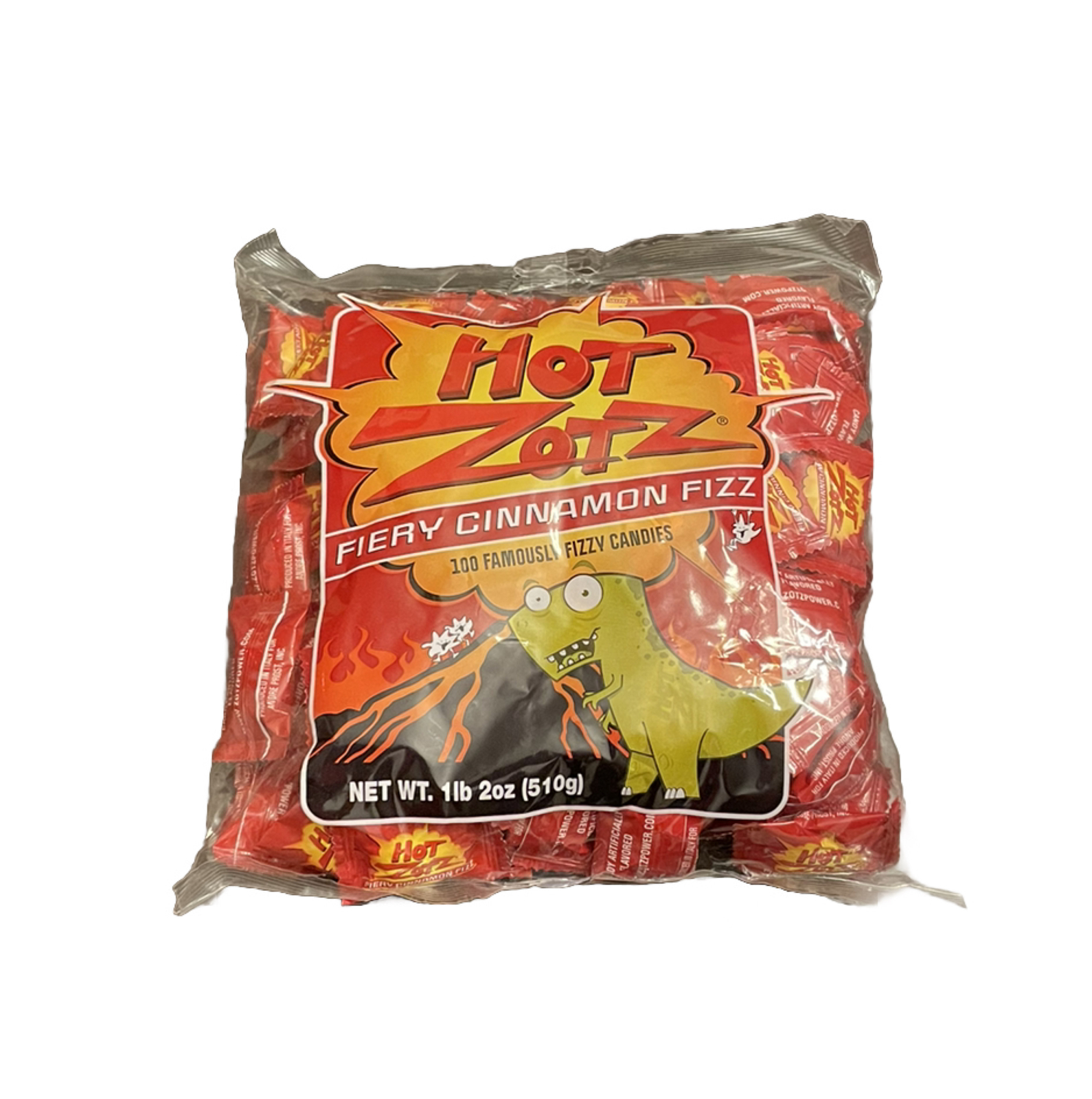 Hot Zotz Fiery Cinnamon Fizz 100 Fizzy Hard Candies Count 1 lb 2 oz 100