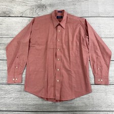 Arrow 100 Cotton Long Sleeve Dress Shirt Men Size 42 Button Up NEW - Salmon