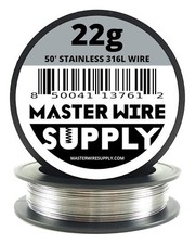 Stainless Steel 316L - 50' - 22 Gauge Wire - 50ft - 0.65mm - 0.025in -...