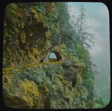 Photo TETE NOIR ROUTE THE TUNNEL SWITZERLAND C1920 Magic Lantern Slide