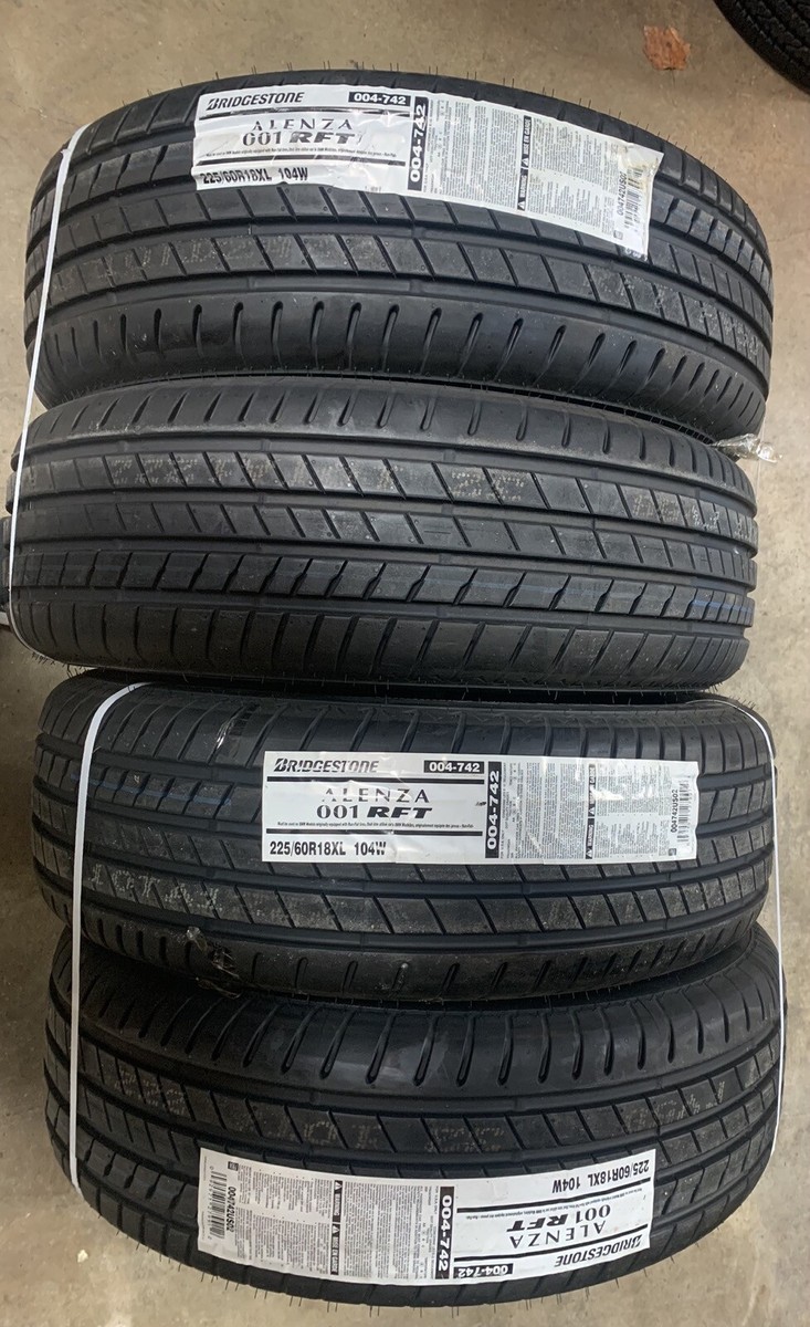 RINTA 4 Brand New 225/60/R18 Bridgestone Alenza 001 RFT Runflat