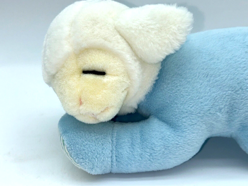 Russ Berrie Jammies Lamm Schaf blau mit Plüsch Rassel Lovey schlafend selten - Bild 2 von 6