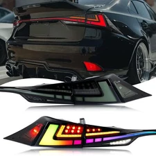 LED RGB Tail Lights For Lexus IS250 IS300 IS350 ISF 14-20 Rear Light Clear Lens