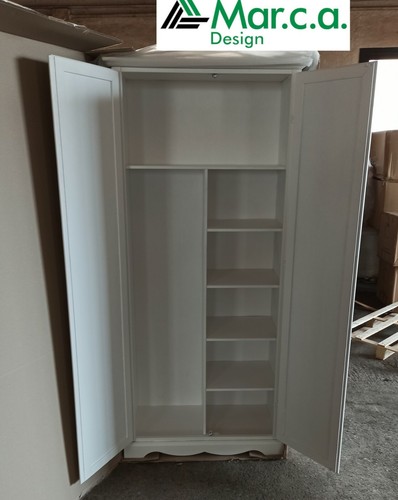 ARMADIO MULTIUSO ANTE BATTENTI ARTE POVERA COLORE NOCE SCURO cm 87x40x192H - Photo 6 sur 10