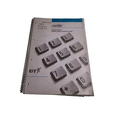 BT Norstar Compact Plus System Administration Guide Vintage Book