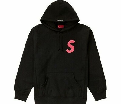 Supreme S Logo Hooded Sweatshirt Black Hoodie Size M | eBay