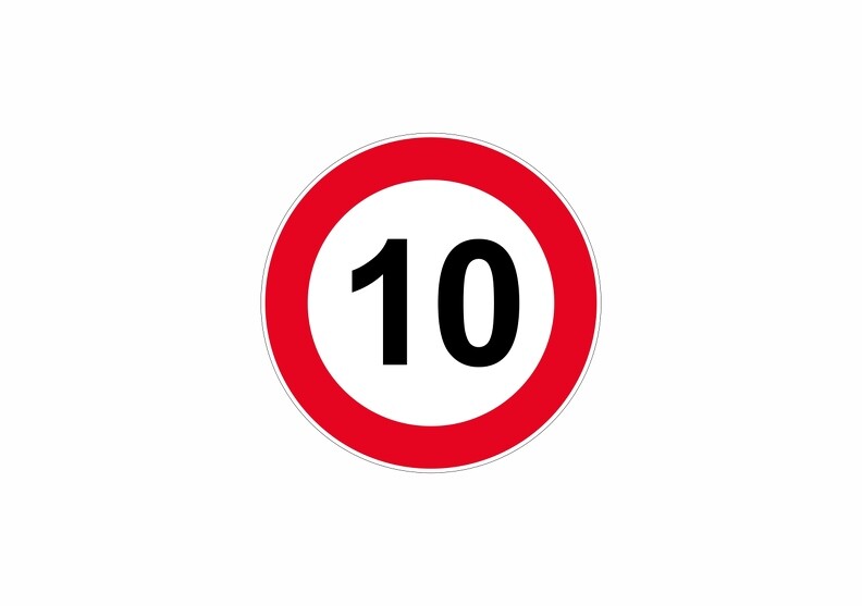 Termoadesiva Sticker Segnalazione Placca Porta Pannello Limitazione Velocità 10