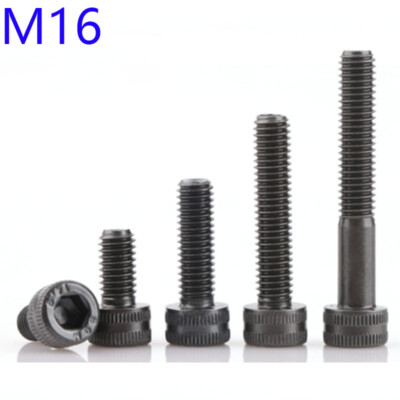 M16 - 2 Black 14.9 Grade Alloy Steel Allen Hex Socket Cap Head Screws DIN 912