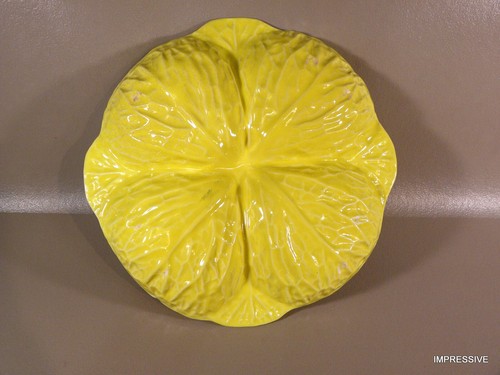 PRACTICAL 4- PART RELISH DISH of CABBAGE YELLOW by SECLA from PORTUGAL - Picture 6 of 7