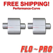 Pair Of Single Chamber Performance Race Mufflers Flo-pro Super V 3 - V430109