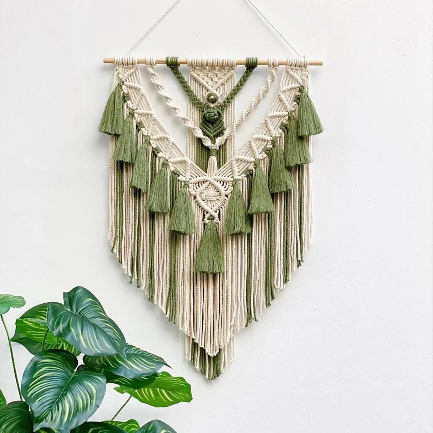Macrame Wall Hanging Boho Chic Woven Tapestry Geometric Art Home Dorm Decor