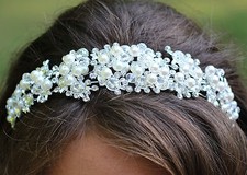 Prom, Wedding, Bridal Crystal Pearl Headband, Bride Hair Accessory