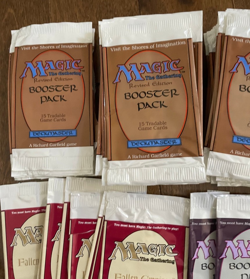 Magic The Gathering MTG Booster Box x 2 & Packs lot 134 Empty Wrappers ...