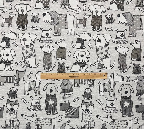 RICHLOOM FORTRESS PUPS DOMINO DOGS TAPESTRY WOVEN FURNITURE FABRIC BY YARD 54"W - Picture 3 of 7