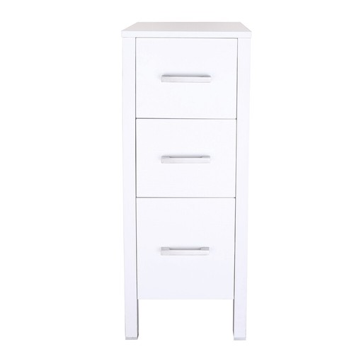 12" Small Bathroom Vanity Modern Cabinet Table Organizer MDF Top White Single - Picture 2 of 8