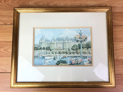 Edward Goodall signierter gerahmter Druck Empress Hotel Victoria British Columbia 