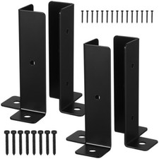  4 Pcs Fence Post Brackets Support Deck Gazebo Base Metal Supports